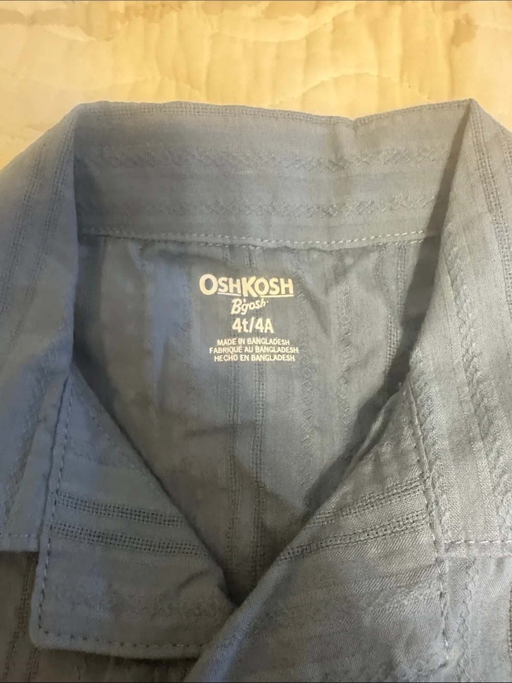 OshKosh B'gosh Slate Blue Short-Sleeve Button-Down Shirt